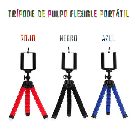 Trípode de pulpo flexible portátil