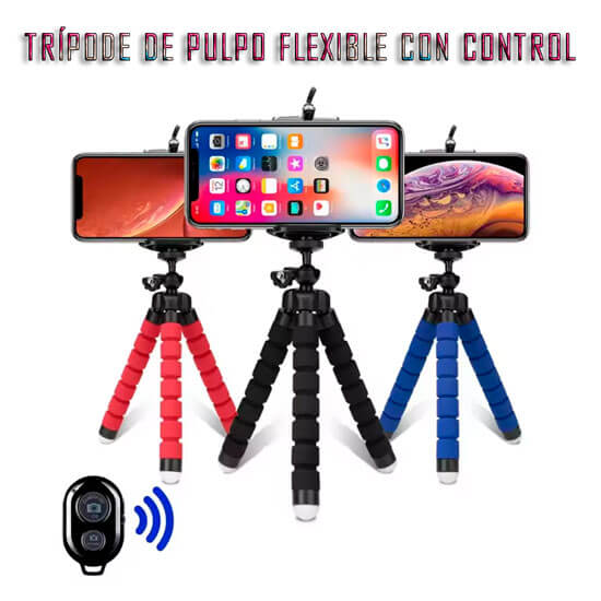 Trípode de pulpo flexible con control