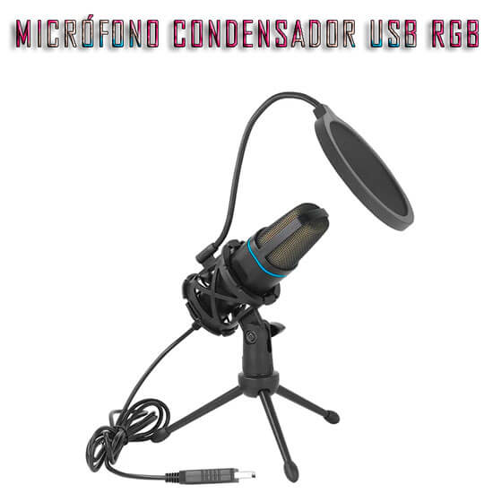 Micrófono condensador USB RGB
