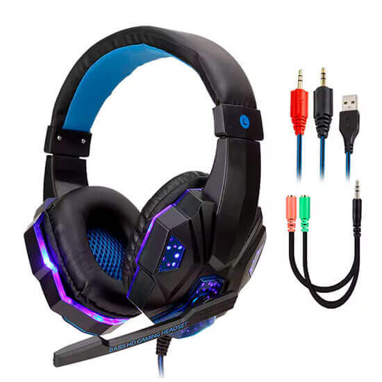 Auriculares gamer con luz rgb 1